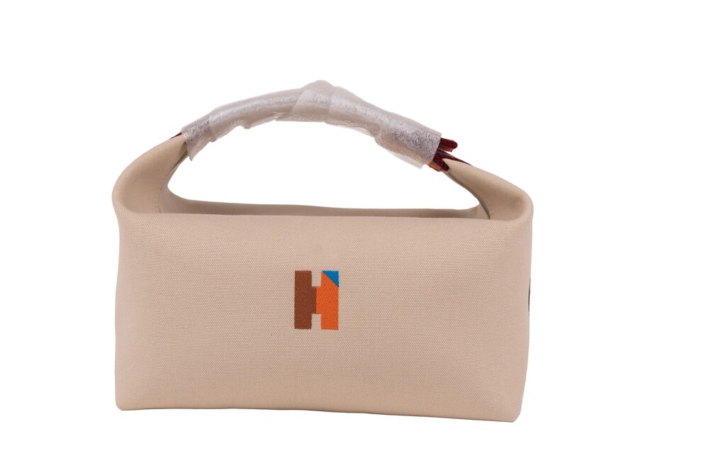 Hermès Cream Bride-a-Brac Top Handle Bag Cotton Canvas Silver Hardware